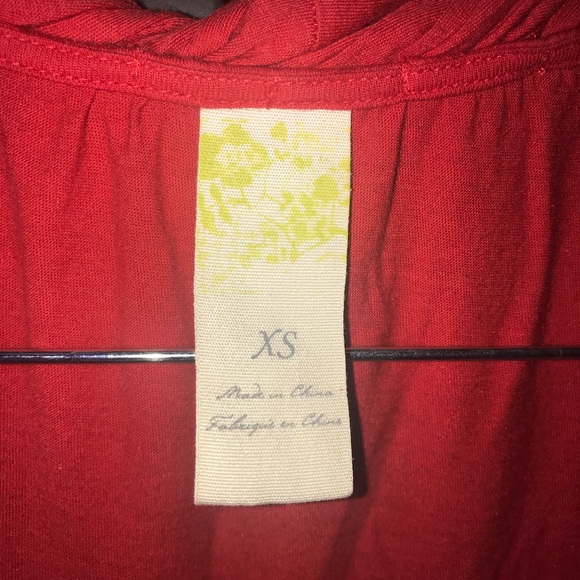 Bright red knotted detail cap sleeve blouse - Picture 3 of 5